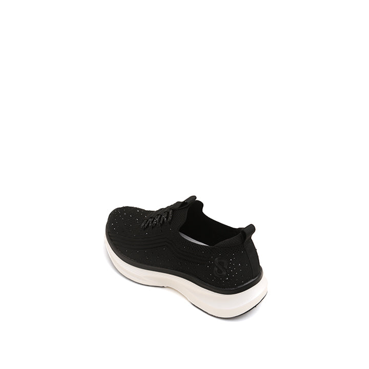 Black Crystals Embroidery Knitted Sneakers