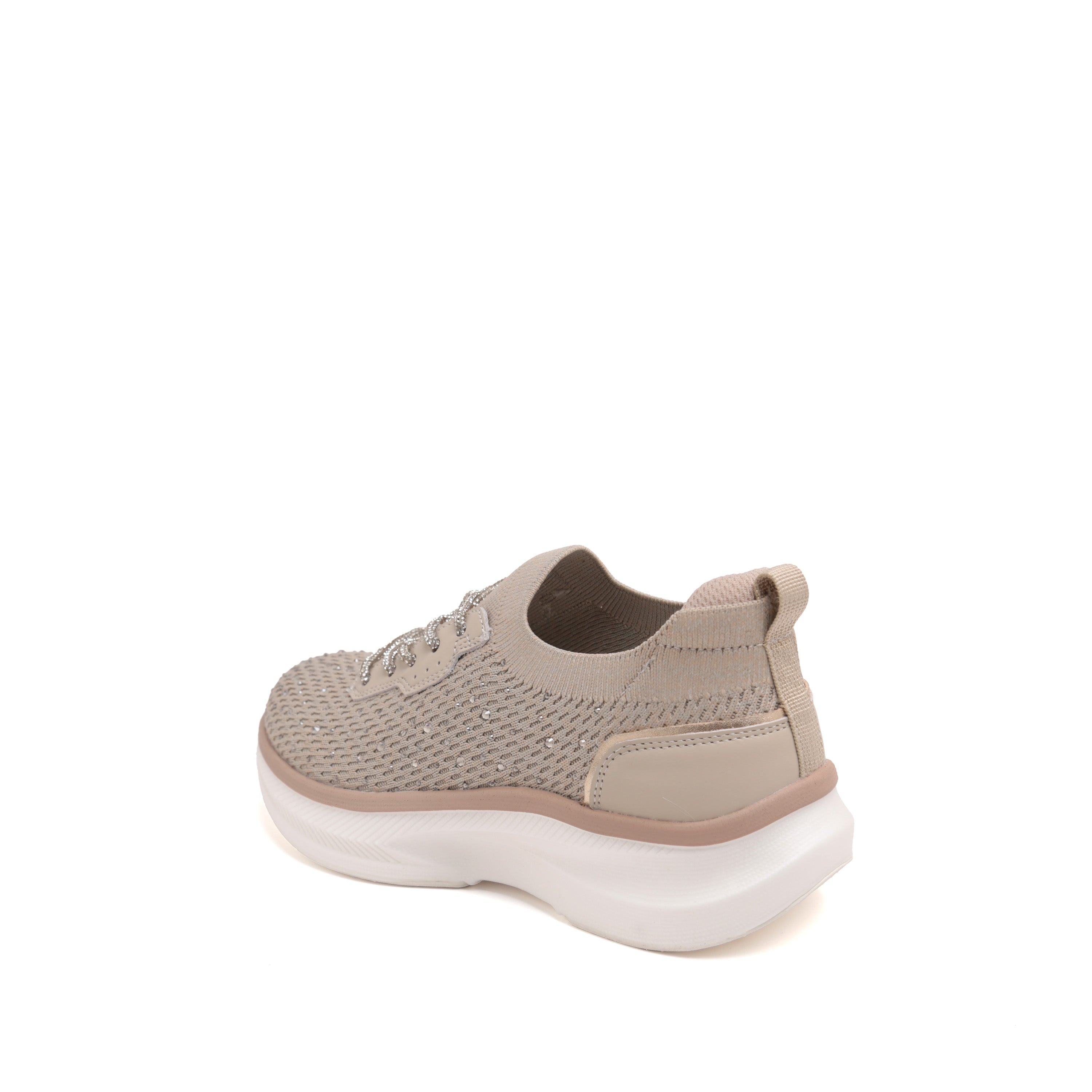 Crystals Embroidery Knitted Slip-On Sneakers