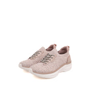 Crystals Embroidery Knitted Slip-On Sneakers