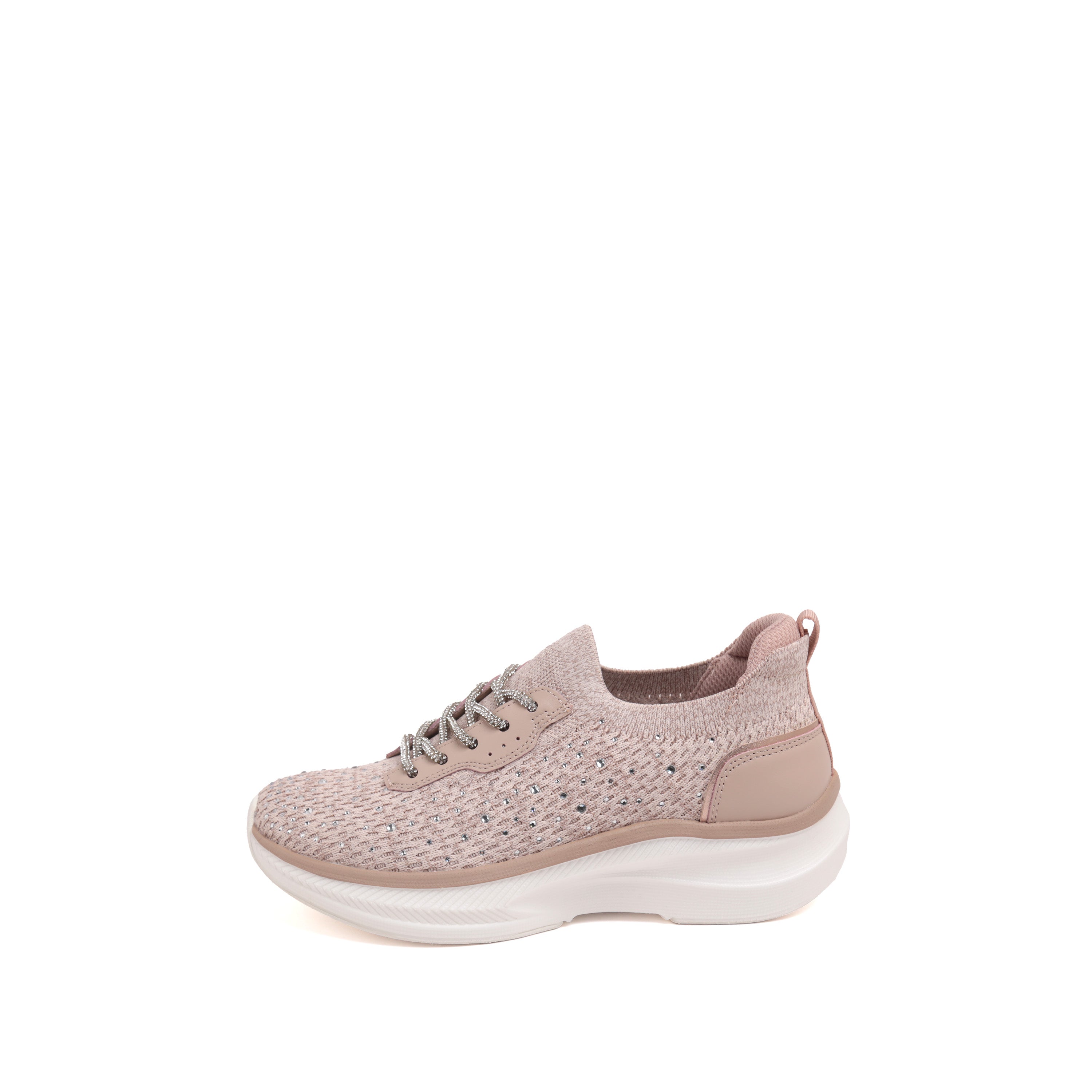 Crystals Embroidery Knitted Slip-On Sneakers