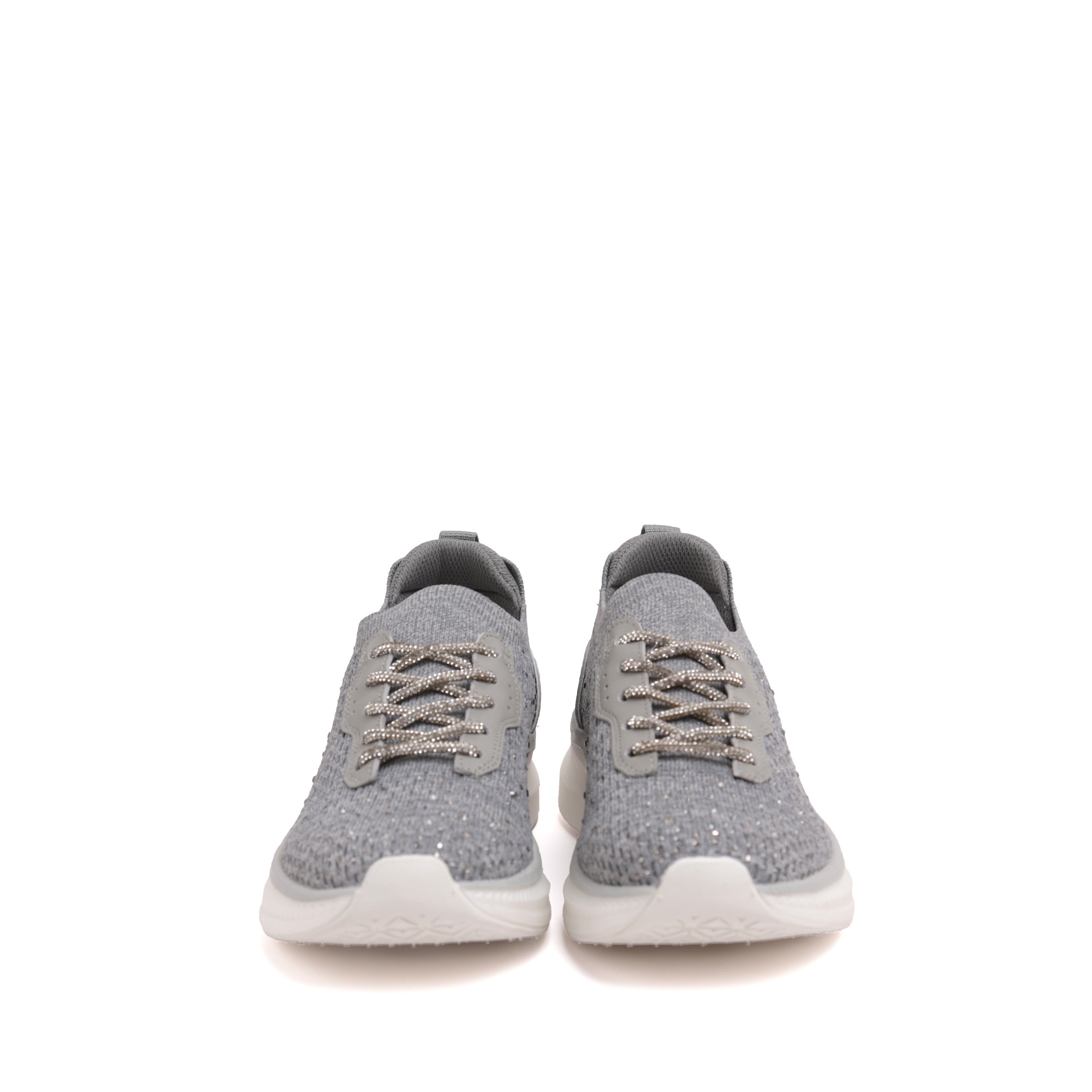Crystals Embroidery Knitted Slip-On Sneakers