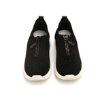 Load image into Gallery viewer, Black Knit Crystal Zippered Sneakers
