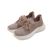 Pastel Crystal Knit Lace Up Sneakers