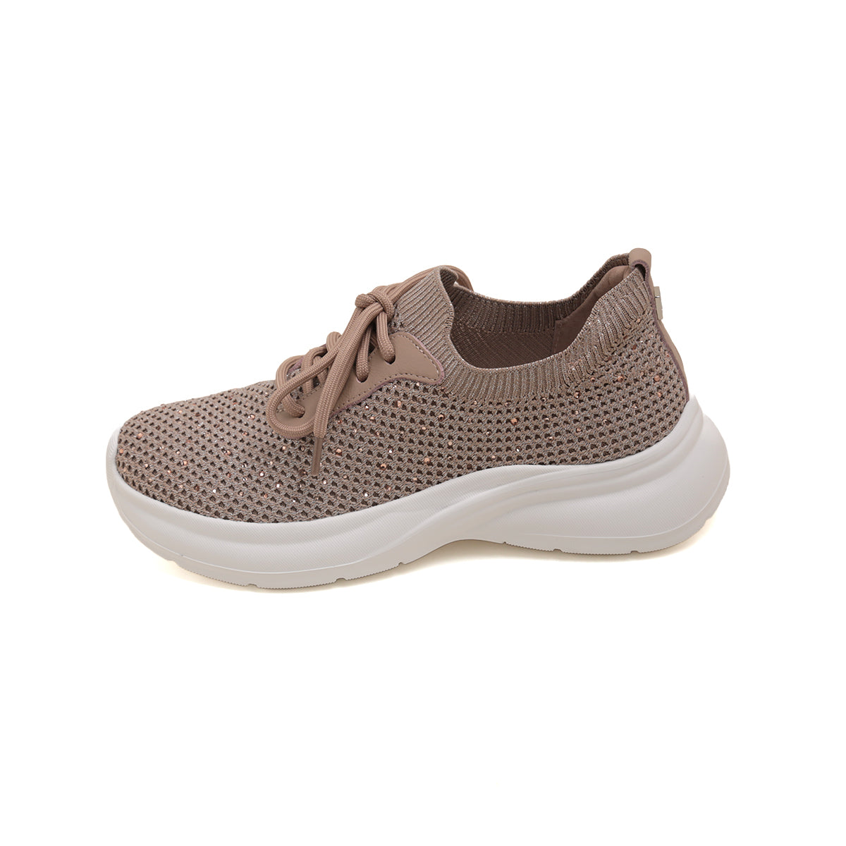 Pastel Crystal Knit Lace Up Sneakers
