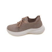 Pastel Crystal Knit Lace Up Sneakers