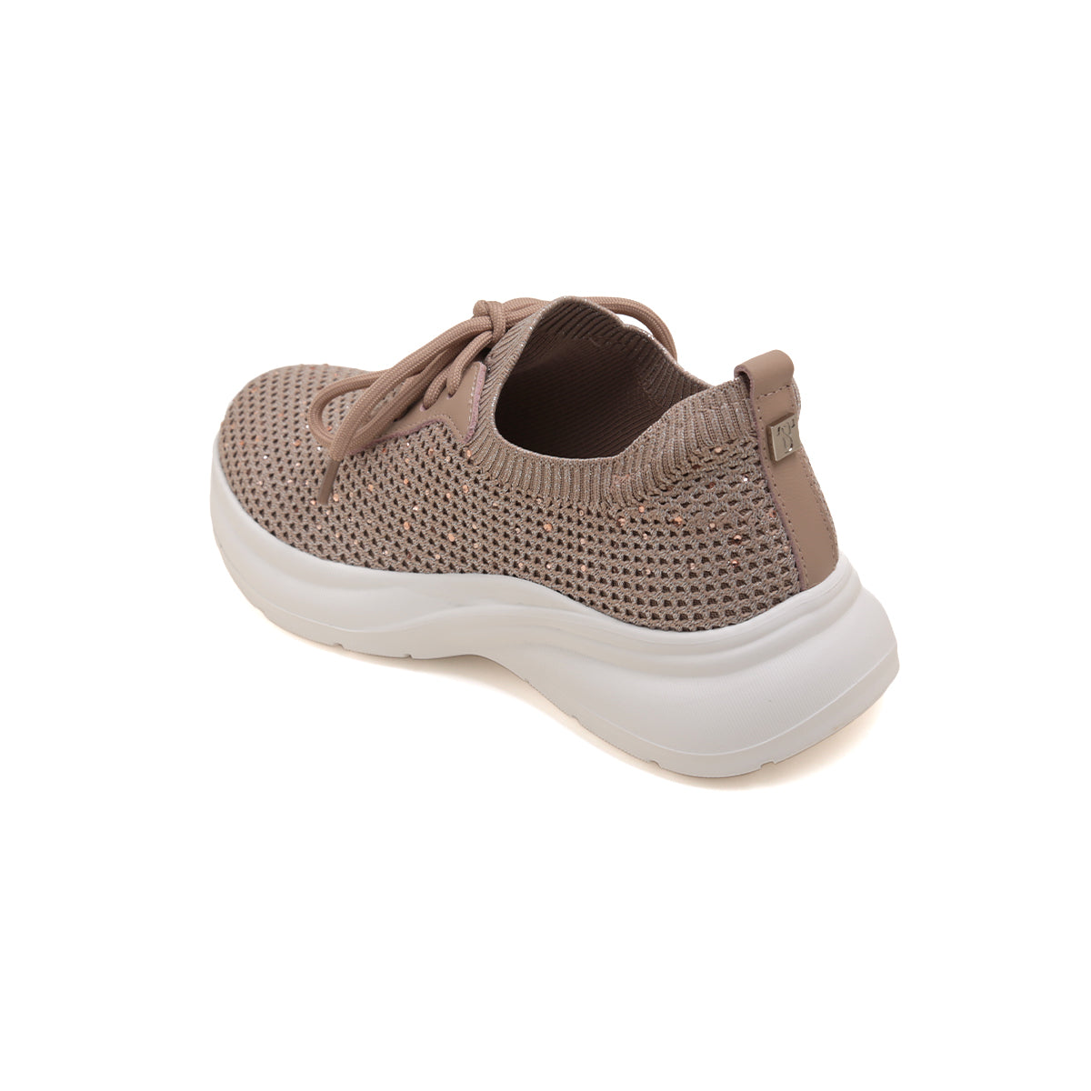 Pastel Crystal Knit Lace Up Sneakers