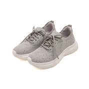 Grey Crystal Knit Lace Up Sneakers