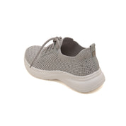 Grey Crystal Knit Lace Up Sneakers