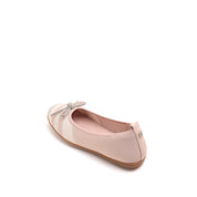 Pink Beige Striped Ballet Flats