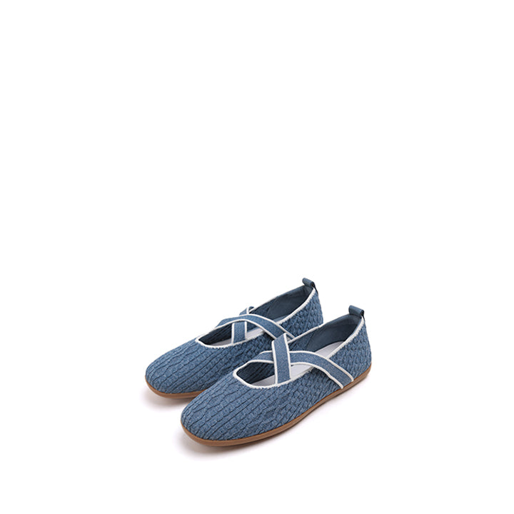 Blue Cross Strap Flats