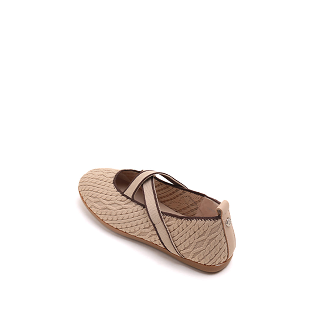 Light Brown Woven Cross Strap Flats