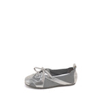 Load image into Gallery viewer, Silver Lace Up Mary Jane Knitted Sneakers
