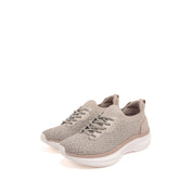 Crystals Embroidery Knitted Slip-On Sneakers