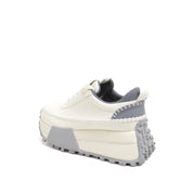 Grey Woven Stitching Chunky Platform Sneakers
