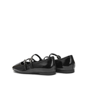 Black Double Strap Mary Jane Ballet Flats