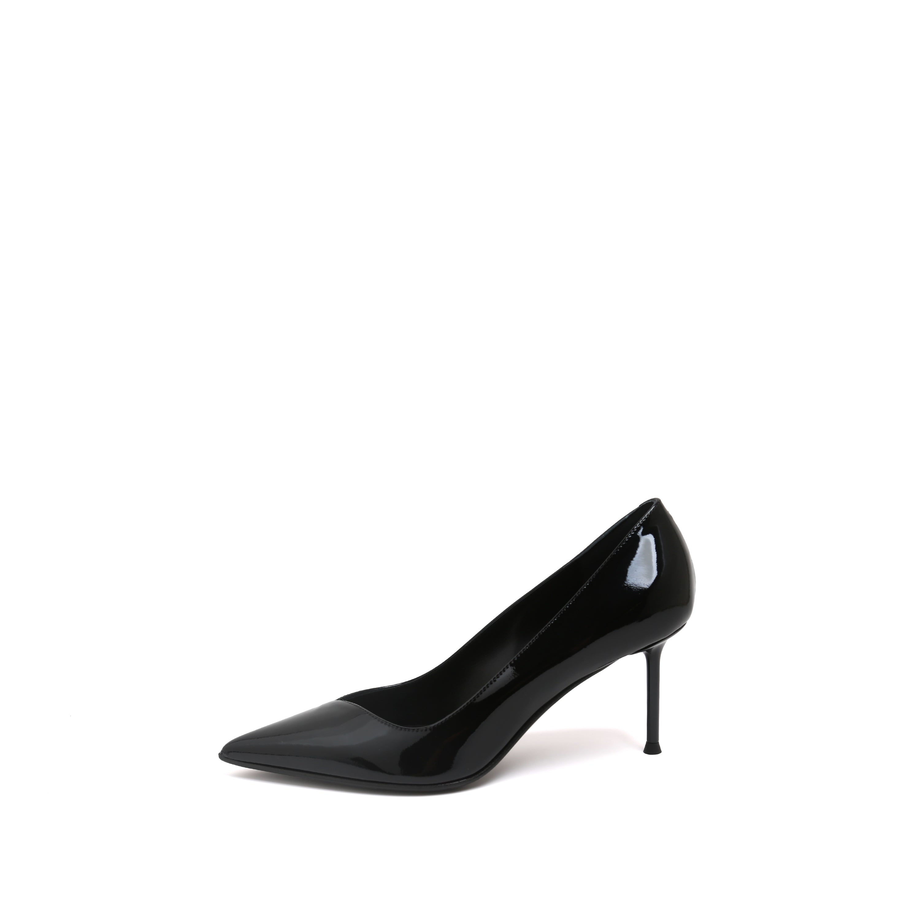 Black Patent Leather Pointed Toe Stiletto Pumps