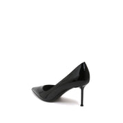 Black Patent Leather Pointed Toe Stiletto Pumps