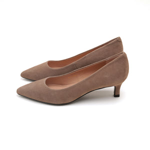 ST x UNISA Taupe Pointy Suede Pumps