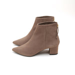 Load image into Gallery viewer, ST x UNISA Taupe Pointy Suede Ankle Boots
