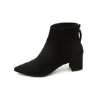 Load image into Gallery viewer, ST x UNISA Black Pointy Suede Ankle Boots
