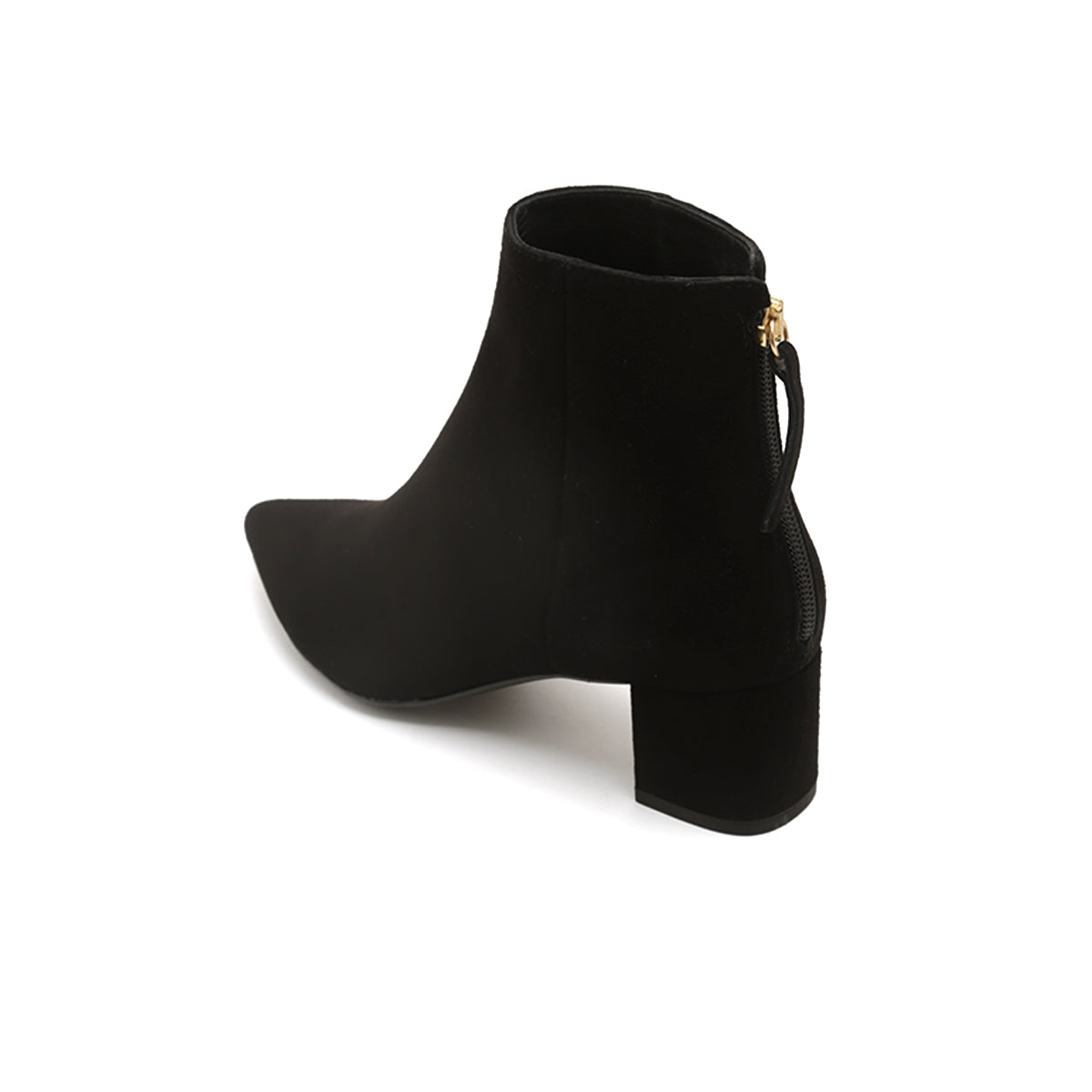 ST x UNISA Black Pointy Suede Ankle Boots