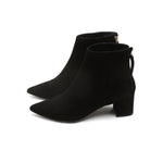 Load image into Gallery viewer, ST x UNISA Black Pointy Suede Ankle Boots
