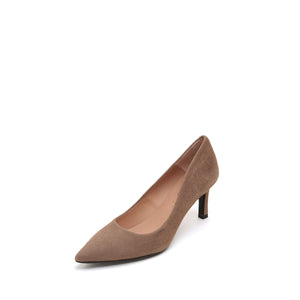 ST x UNISA Taupe Pointy Suede Heel Pumps