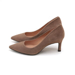 Load image into Gallery viewer, ST x UNISA Taupe Pointy Suede Heel Pumps
