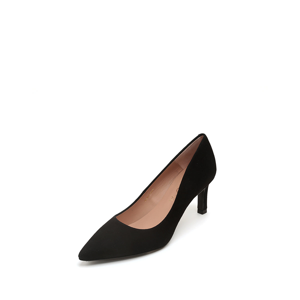 ST x UNISA Black Pointy Suede Heel Pumps