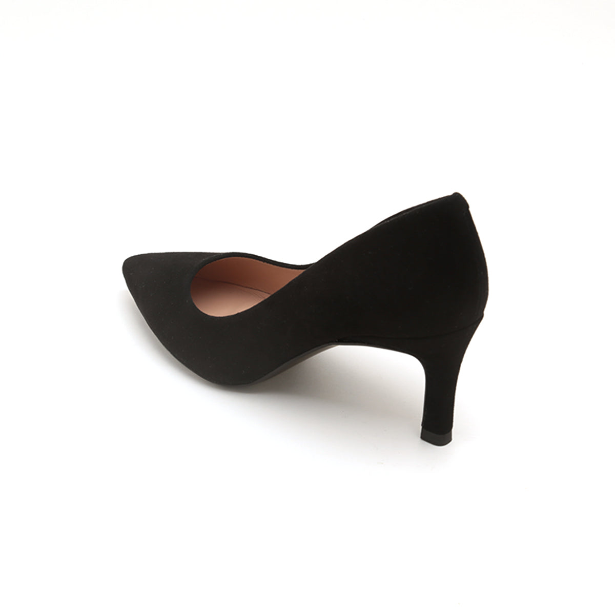 ST x UNISA Black Pointy Suede Heel Pumps