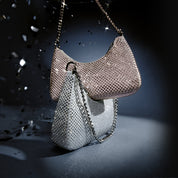 Beige Embossed Bow Mini Handbags