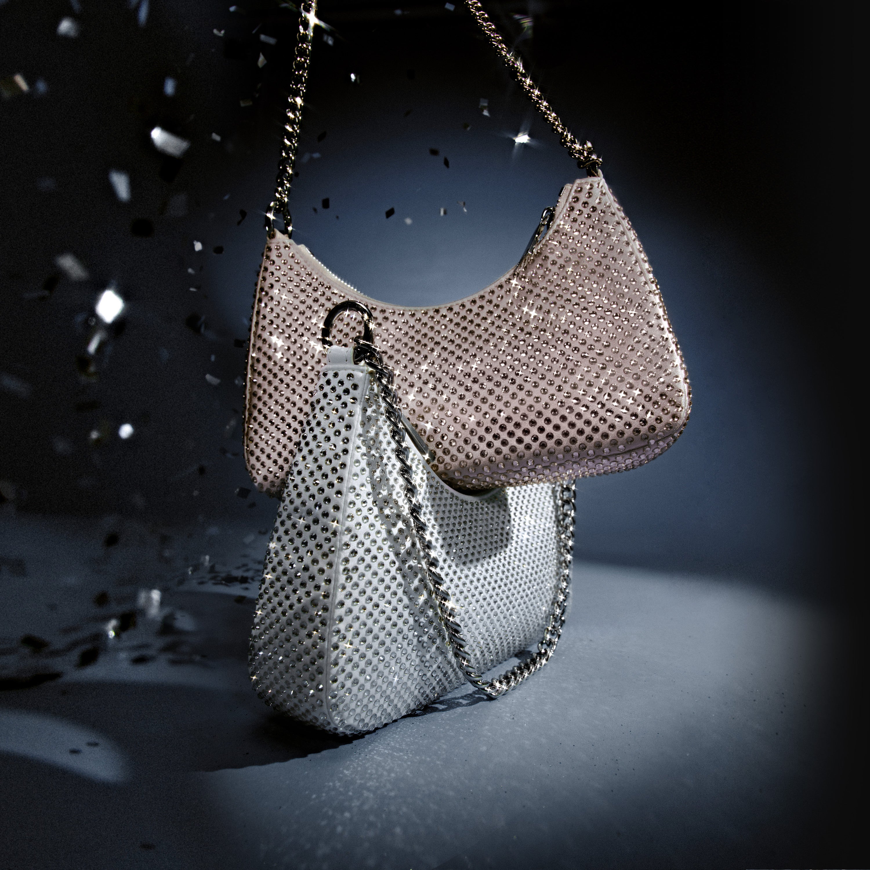 Beige Embossed Bow Mini Handbags