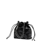 Load image into Gallery viewer, Lucky Black Waxy Leather Bucket Bag
