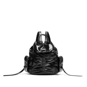 Black Waxy Leather Backpack