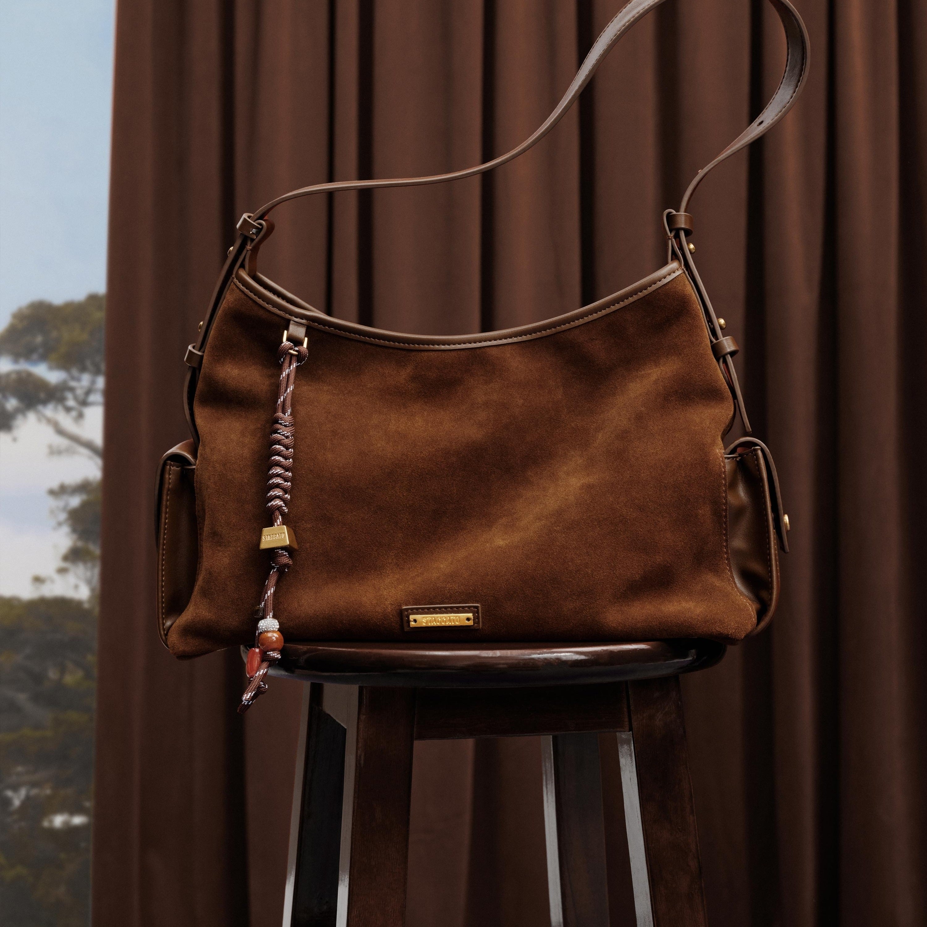 Brownies Suede Pocket Hobo Bags