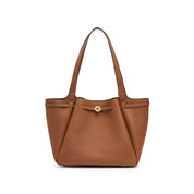 Brown ST Gold Coin Bucket Tote Bags