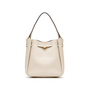 Beige ST Gold Coin Bucket Crossbody Bag