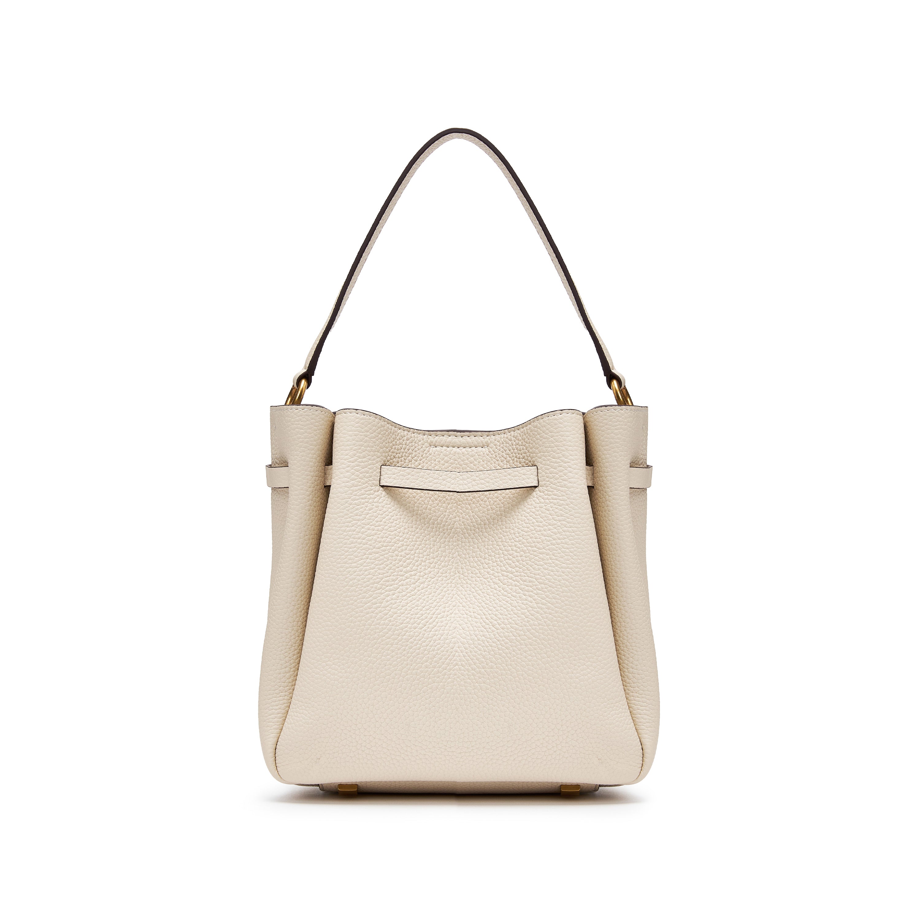 Beige ST Gold Coin Bucket Crossbody Bag