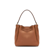 Brown ST Gold Coin Bucket Crossbody Bag
