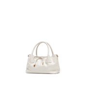 Beige Embossed Bow Mini Handbags