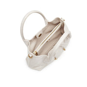 Beige Embossed Bow Mini Handbags