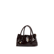 Burgundy Embossed Bow Mini Handbags