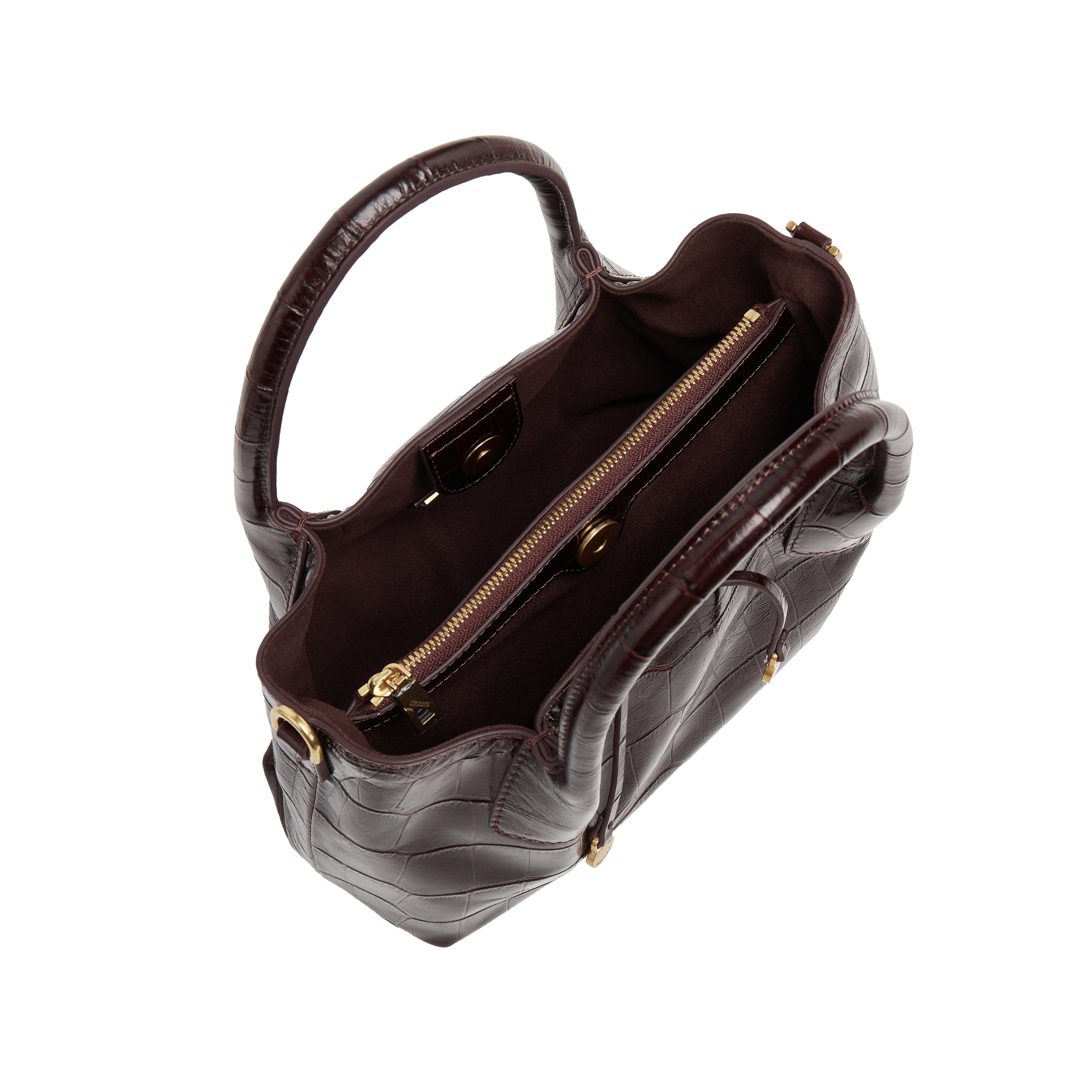 Burgundy Embossed Bow Mini Handbags