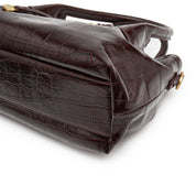 Burgundy Embossed Bow Mini Handbags