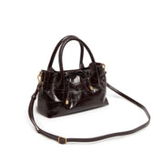 Burgundy Embossed Bow Mini Handbags
