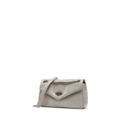 Grey Embossed Flap Crossbody Bags