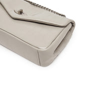Grey Embossed Flap Crossbody Bags