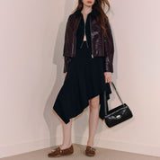 Grey Embossed Flap Crossbody Bags