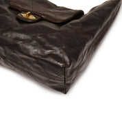 Dark Brown ST Chain Twist Lock Hobo Bags