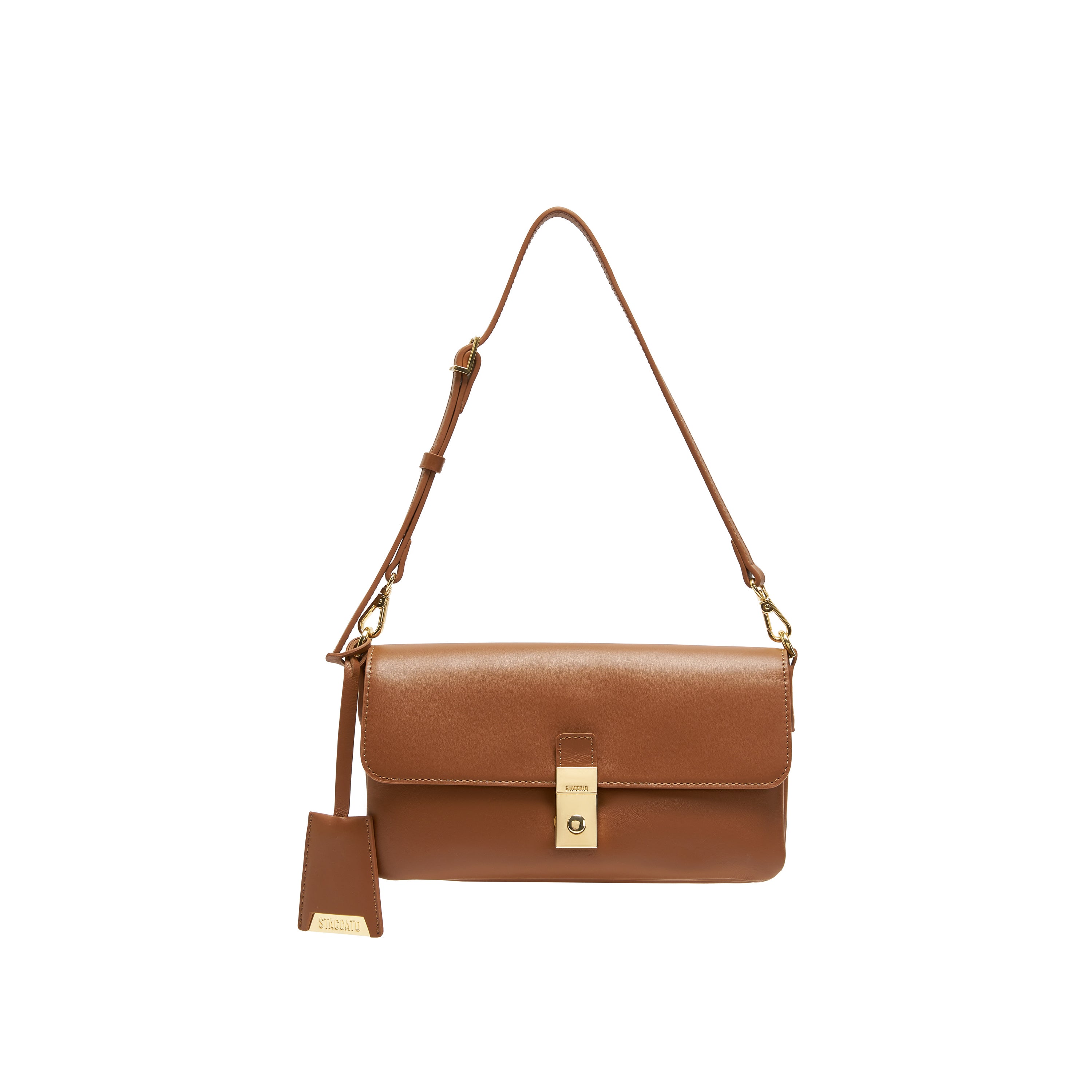 Mini Brown Leather Pocket Layering Handbags